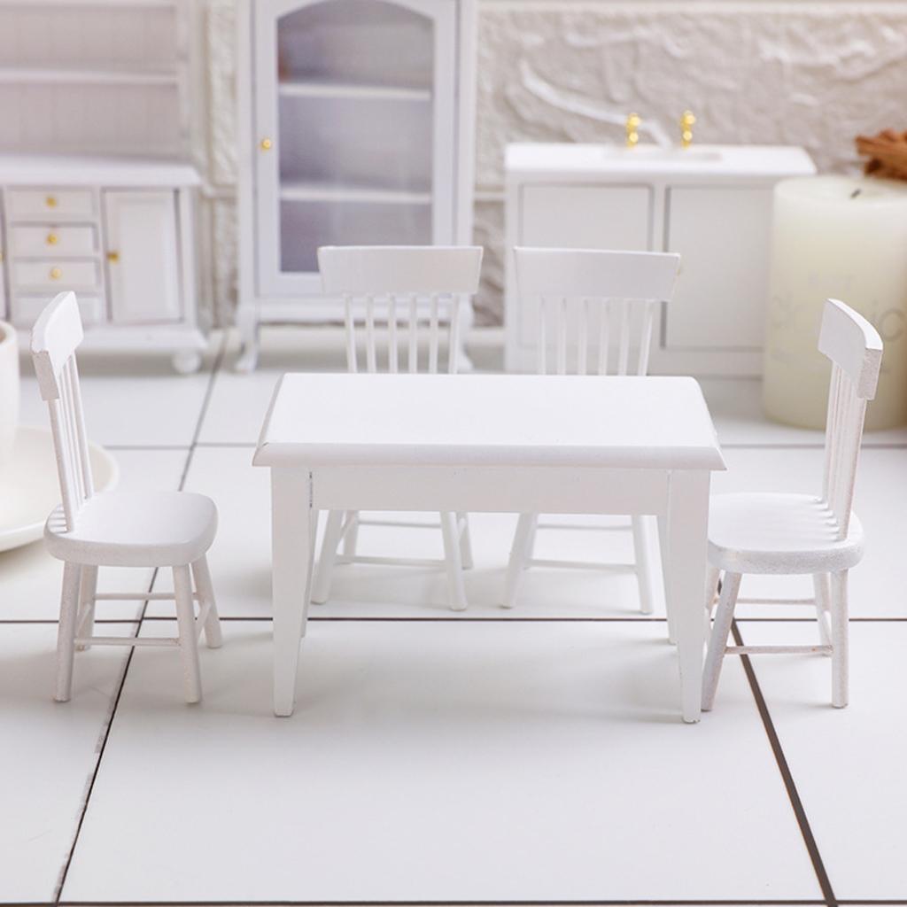 1/12 Scale Dolls House Miniature Unpainted Dining Chair Furniture Accessory