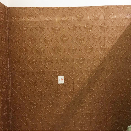 Bộ 10 Tấm Xốp Dán Tường Cổ Điển Hoa Sen 3D Màu Nâu Đồng 70x70cm Siêu Đẹp, Sang Trọng