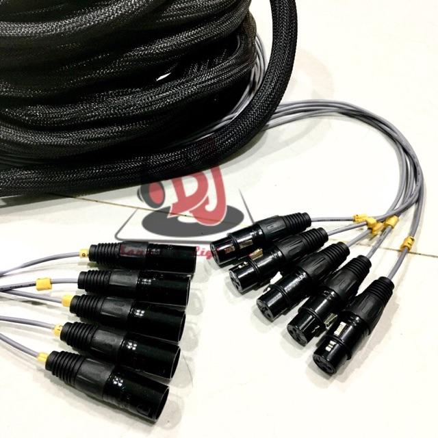 dây nhạc cụ trống dây Mic drum 5 đầu Jack canon đực cái dài 14m dây Mic trống jazz