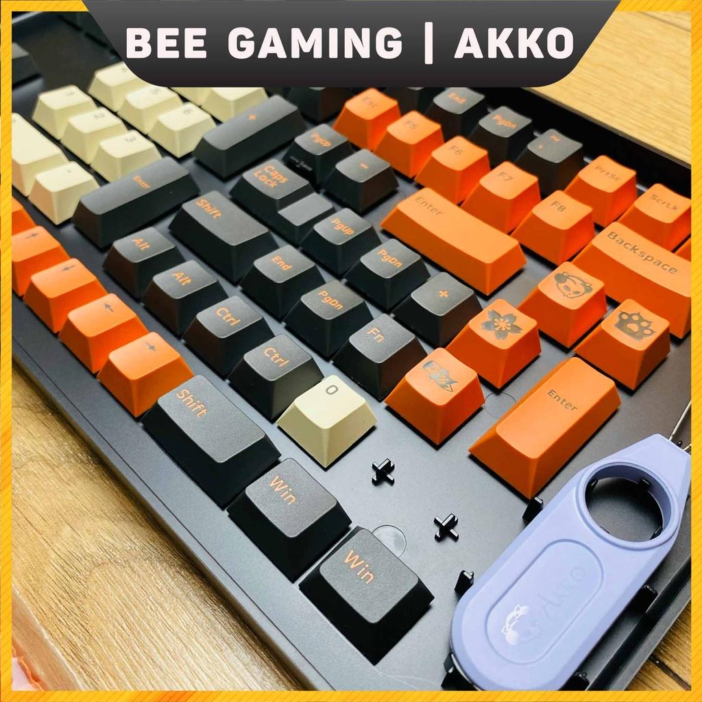 Bộ keycap chính hãng AKKO - Carbon Retro (PBT Double Shot / Cherry Profile / 229 nút)