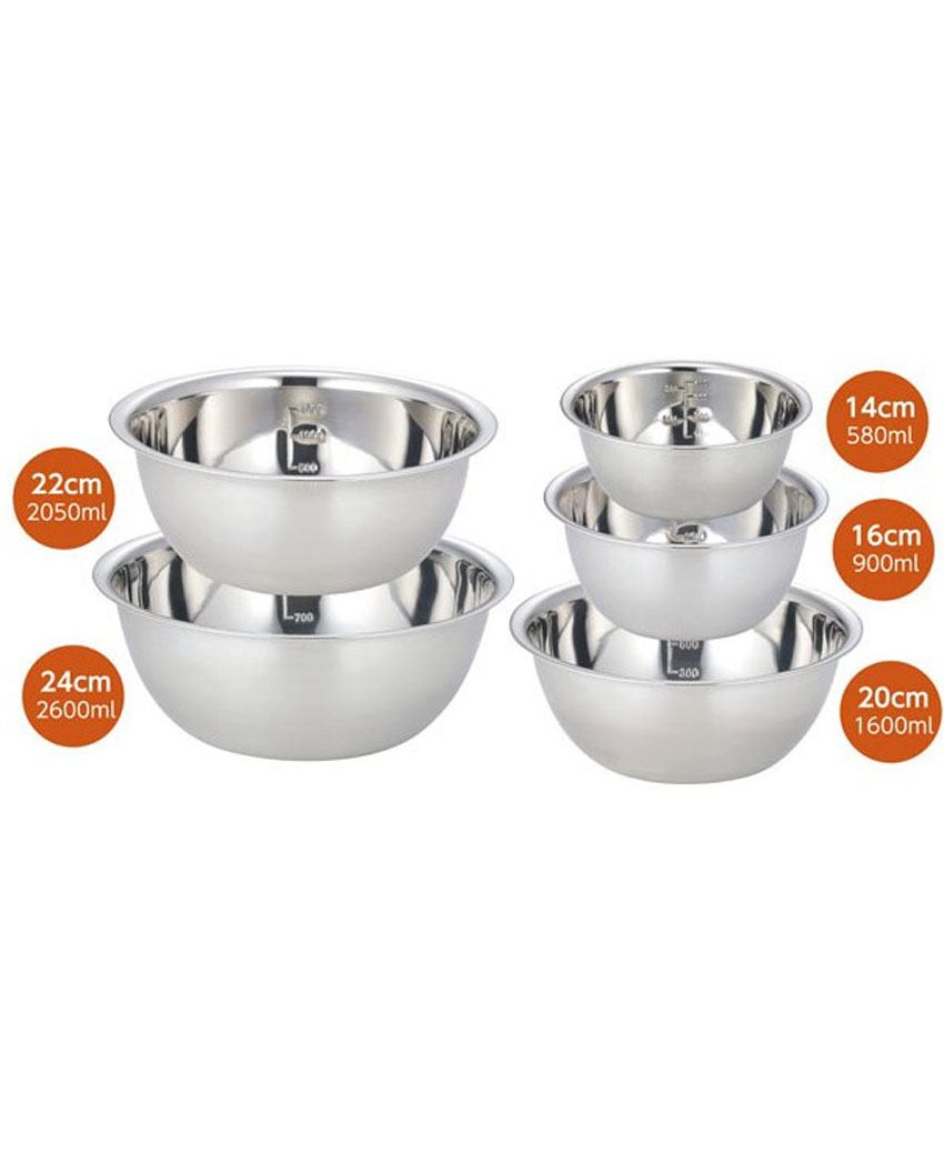 Set 5 tô inox cao cấp nội địa Nhật Bản