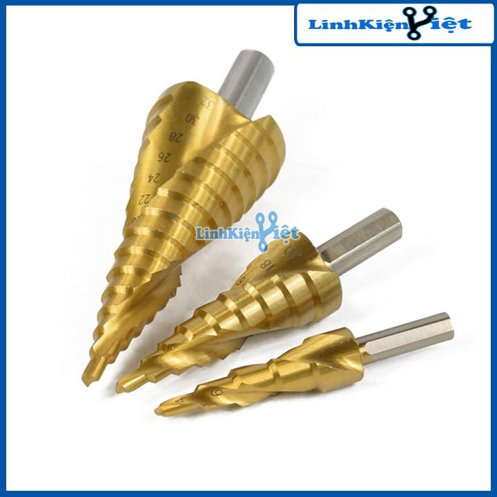 Bộ 3 Mũi Khoan Sắt Hình Nón Chất Lượng Cực Cao Phủ TITANIUM