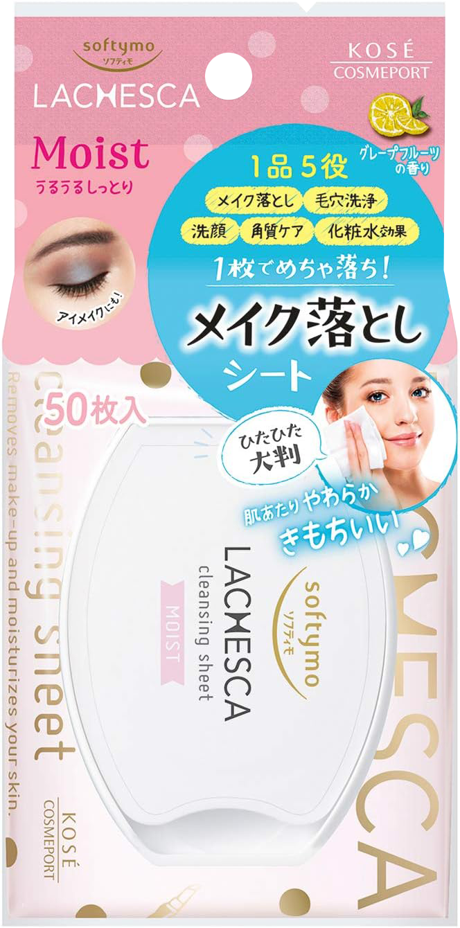 Khăn Giấy Tẩy Trang Lachesca Giúp Dưỡng Ẩm Da Softymo Lachesca Cleansing Sheet n Moist 50 Tờ / Hộp