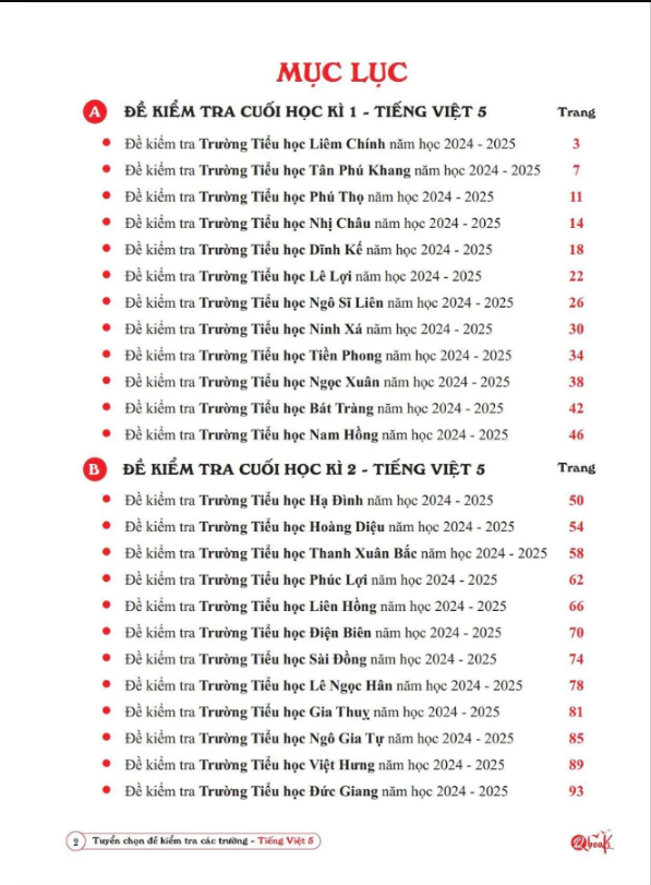 Sách - Tuyển Chọn Đề Kiểm Tra Tiếng Việt Các Trường Lớp 5