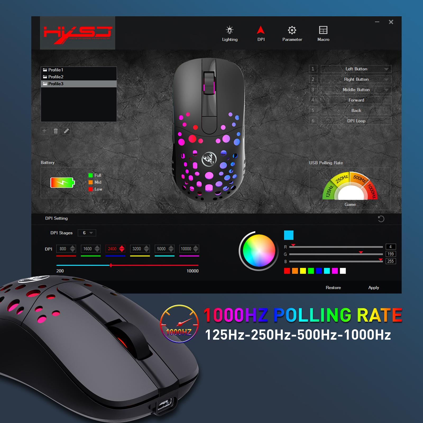 Wireless/ Mouse Gaming Mouse up to 10000 DPI Lightweight 550mAh