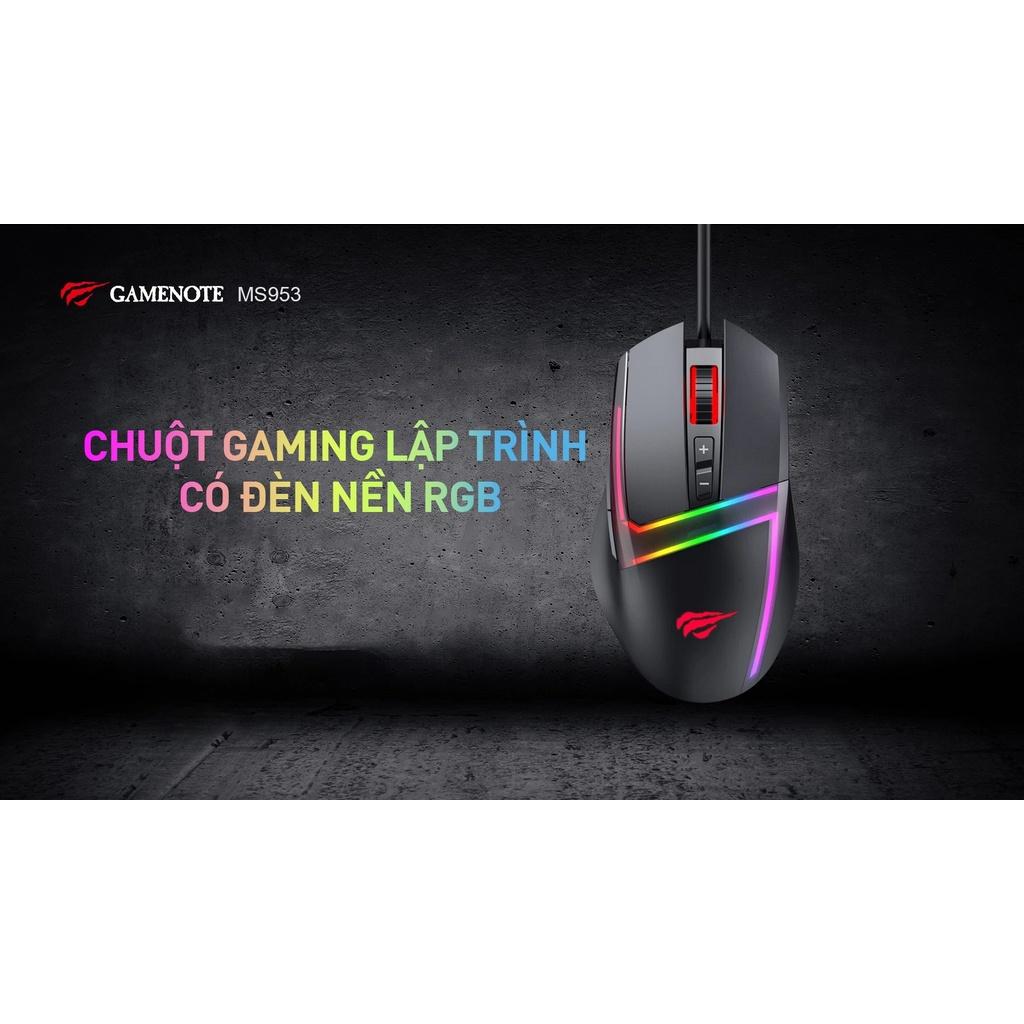 Chuột Gaming Có Dây Havit MS953 RGB Blacklit, 6 Chế Độ DPI, 7 Nút Control, 20 Triệu Lần Nhấn - Hàng Chính Hãng