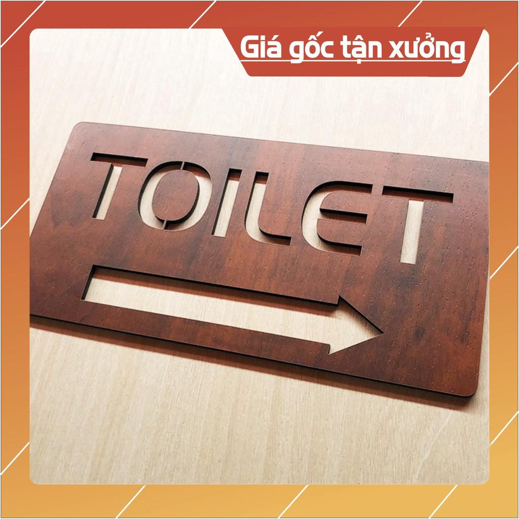 Bảng gỗ chỉ dẫn hướng đi toilet trái phải dán tường cắt laser  - mẫu TL15