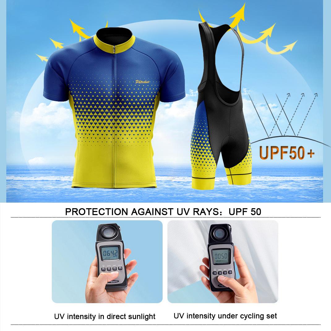 Phtxolue Pro Bộ Quần Áo Đạp Xe Nam Nữ Áo Đạp Xe Jersey Bộ Chống Tia UV Thoáng Khí Xe Đạp Mtb Núi Xe Đạp Mặc Bộ Quần Áo Đạp Xe Color: QY630-8 Size: XS