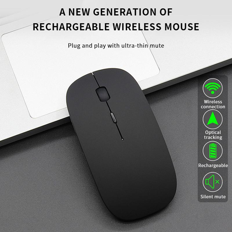 Mới Không Dây 2.4G Sạc Chuột Mini 3 Nút Im Lặng Kinh Doanh Chuột Văn Phòng 4 Chiều Bánh Xe Di Chuyển 1600 độ Phân Giải Dpi