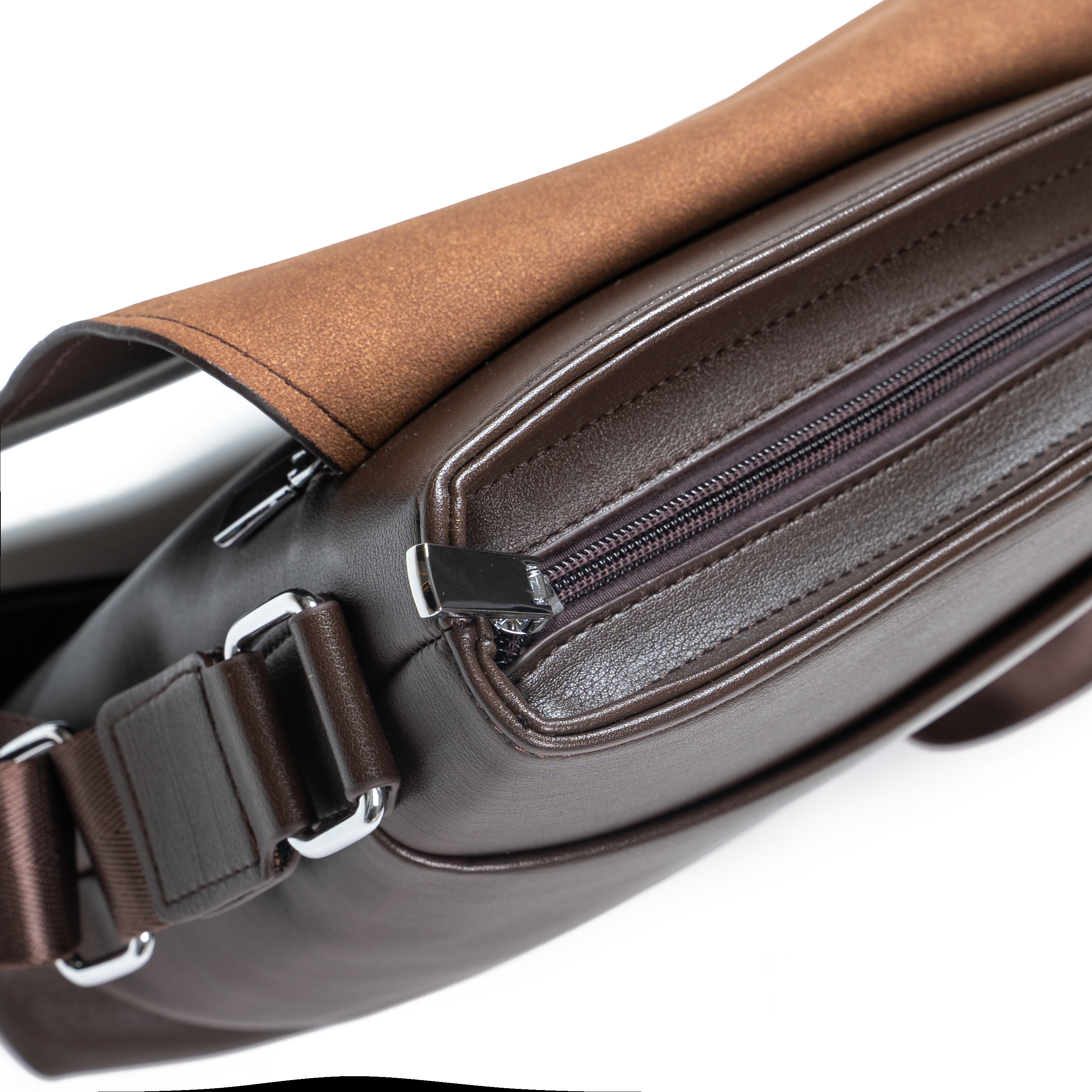 Túi đeo chéo nam hàng hiệu da PU màu trơn basic thanh lịch bền đẹp cao cấp form đứng 52018-2