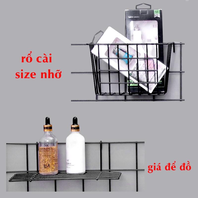 Giỏ sắt trang trí - Phụ kiện cho lưới sắt decor treo ảnh