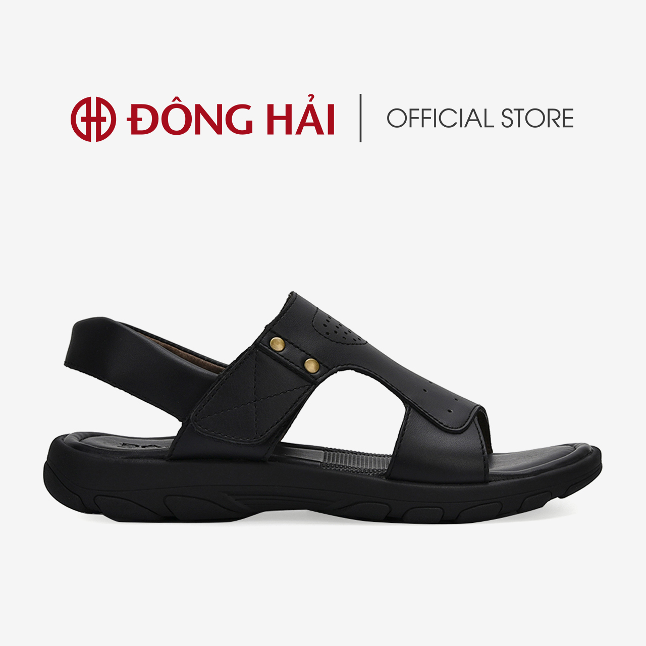 Sandal nam Đông Hải chất liệu da bò cao cấp quai ngang thiết kế dán tiện lợi đế cao 3cm mạnh mẽ nam tính - S3211