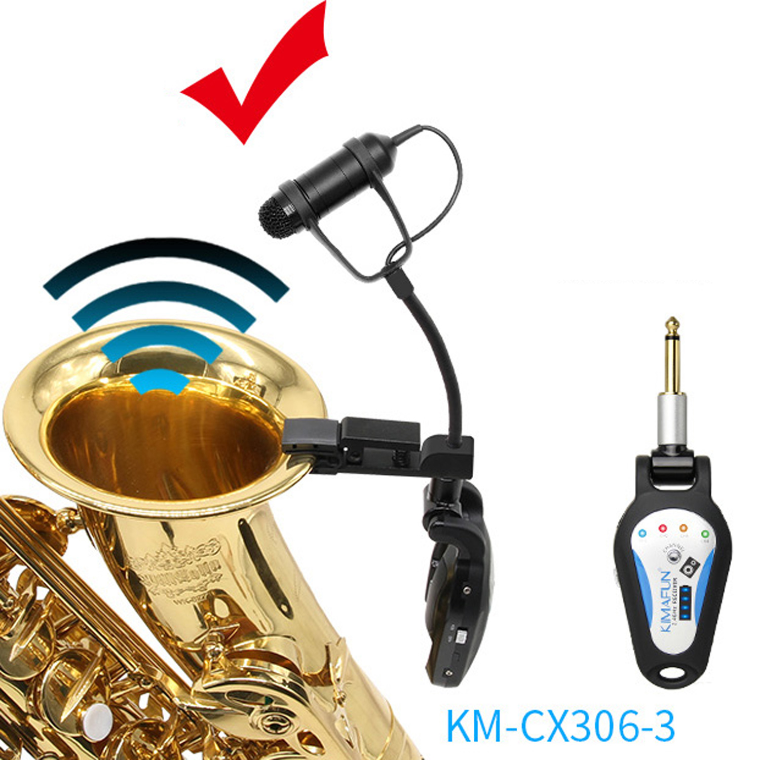 Bộ Microphone Không Dây Dùng cho Saxophone Kimafun CX306-3 - Kèm Móng Gảy DreamMaker