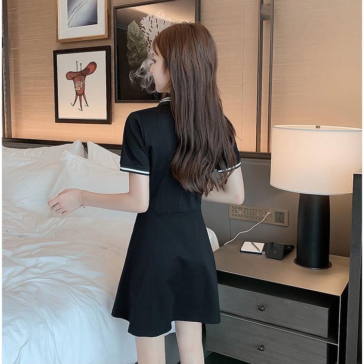 Đầm Polo Hàn Quốc Dáng Xòe RT Cộc Tay 2 Màu Siêu Xinh
