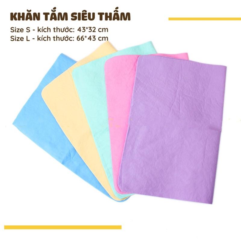 Khăn tắm chó mèo Clean Cham siêu thấm hút - Khăn lau đa năng, siêu thấm đa công dụng (Size to)