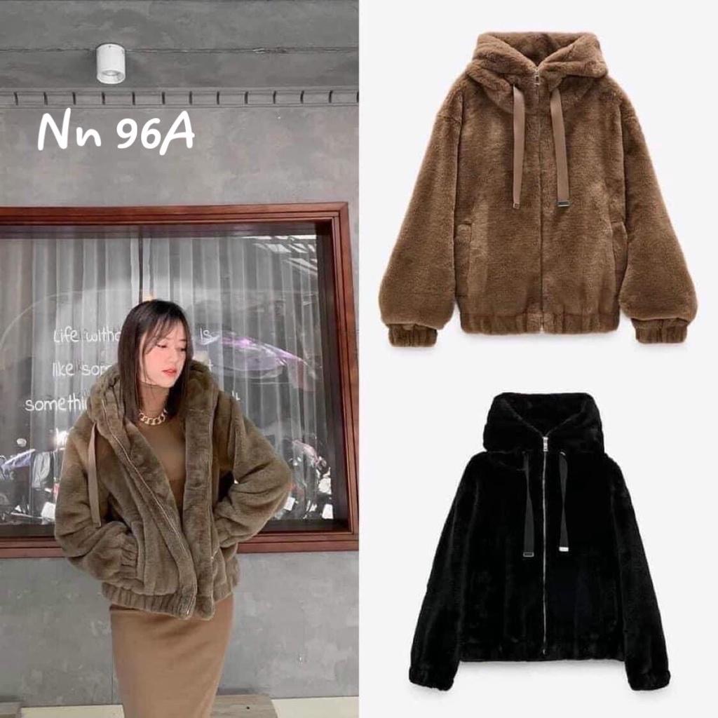 Áo khoác nữ lông siêu hot kèm mũ ấm ấp sang chảnh trẻ trung