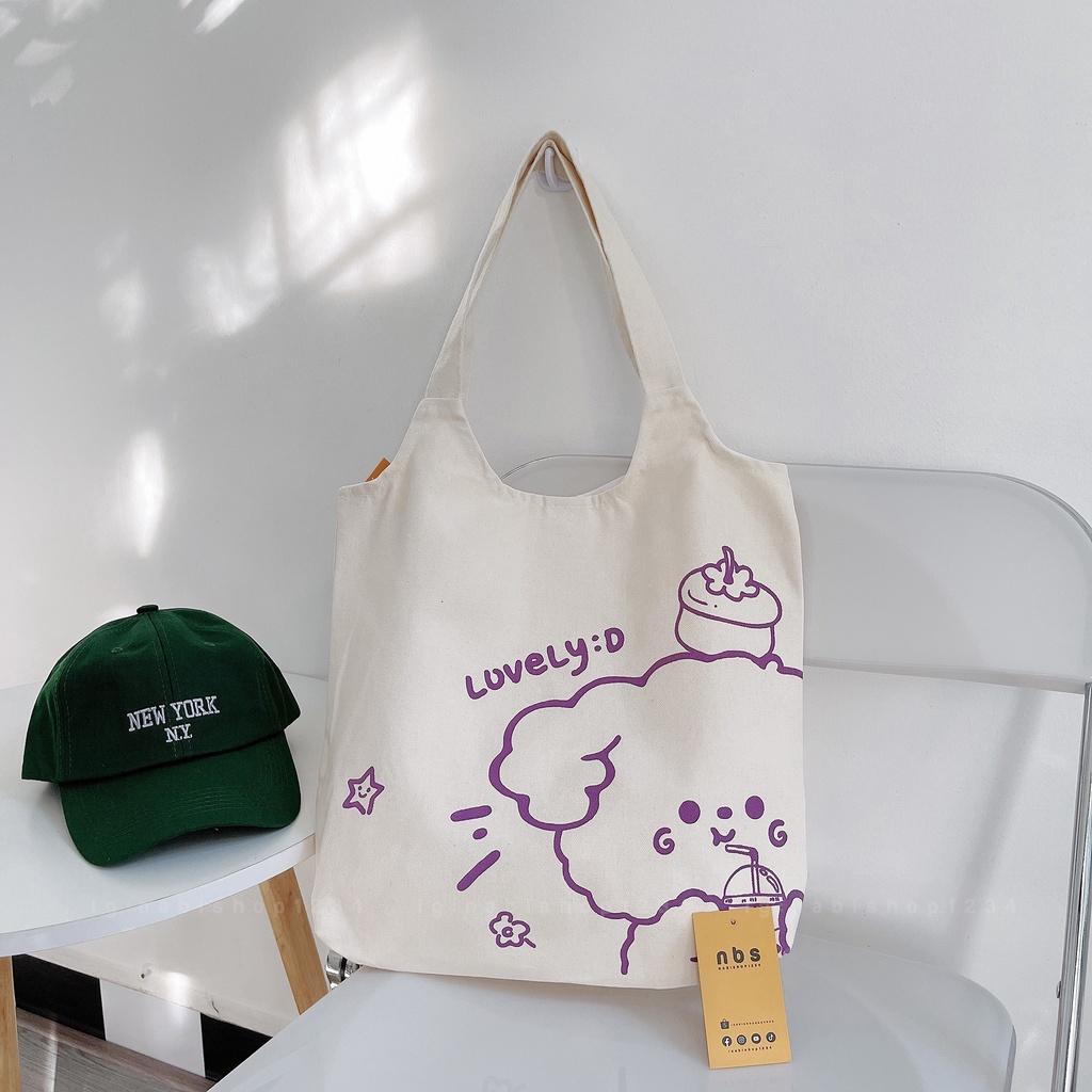 Túi Tote Họa Tiết Chất Liệu Canvas Mã TUIT014- Nabishop1234 ( ẢNH THẬT)