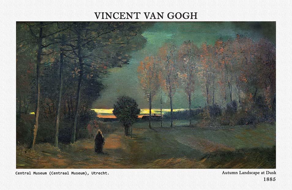 Tranh canvas - Autumn Landscape at Dusk (1885) - Vincent van Gogh - DH003