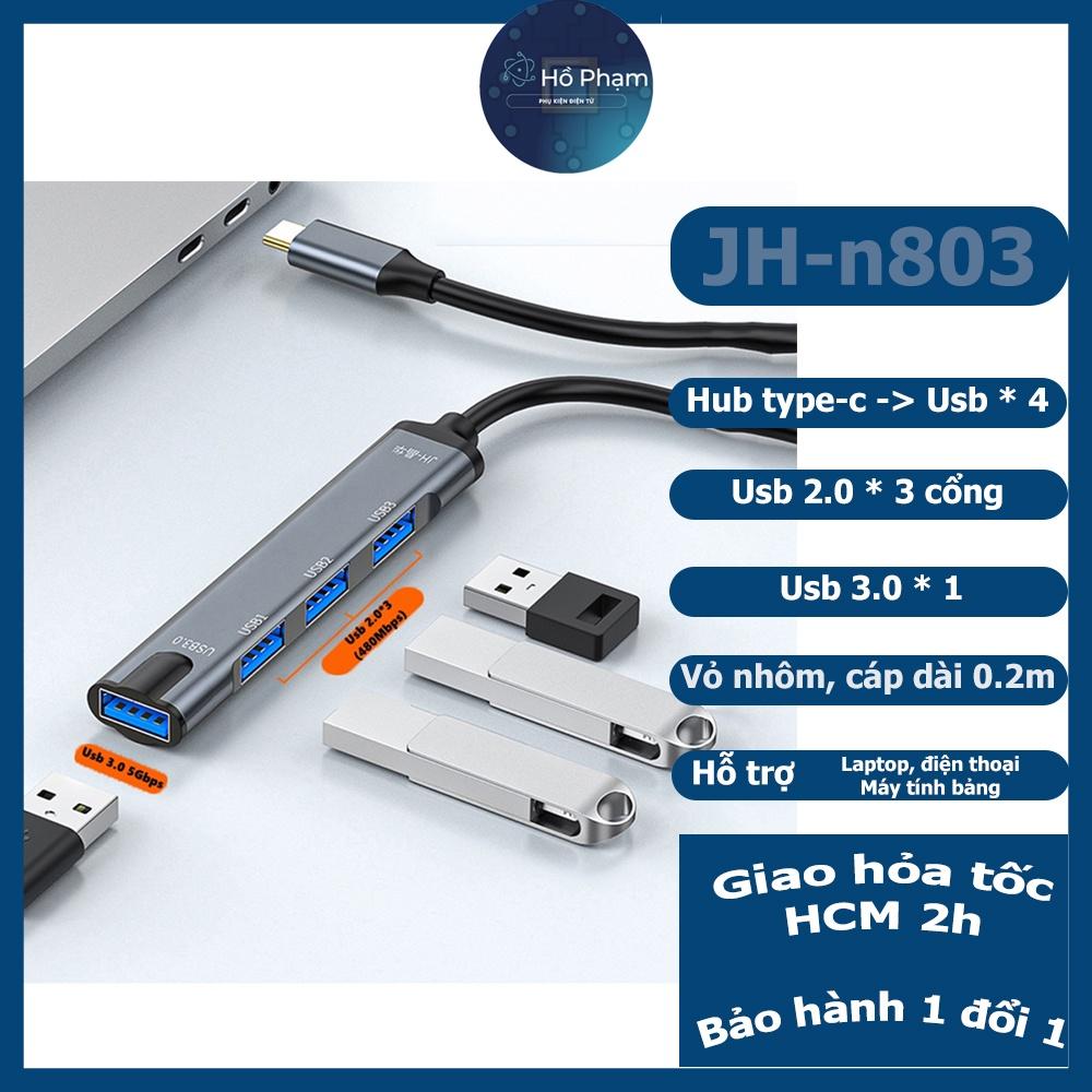 Hub chia usb a, usb type c ra tai nghe và usb 3.0 cho điện thoại, máy tính bảng, laptop - Jinghua