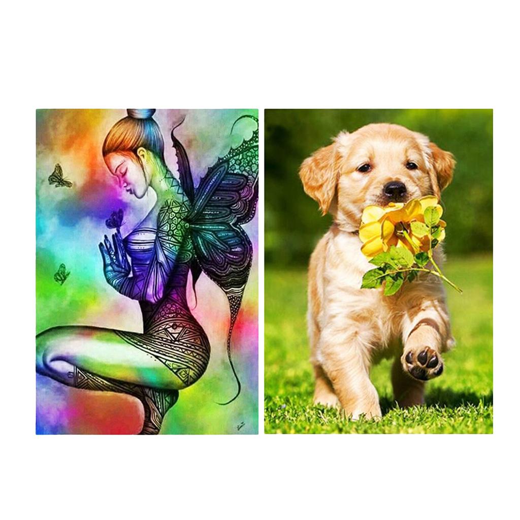 DIY 5D Diamond Painting Embroidery Flower Dog Cross Crafts Stitch Kit Decor