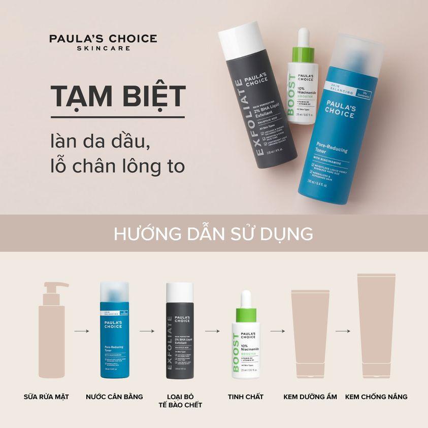 Toner cải thiện lỗ chân lông cho da dầu mụn Paula's Choice Skin Balancing Pore Reducing Toner (Mã 1350)