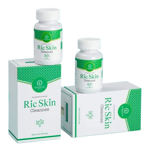 Viên Uống Ric Skin Cleannes Hỗ Trợ Sạch mụn, Mát Gan - Tặng Kèm Cột Tóc Tai Thỏ Màu Ngẫu Nhiên