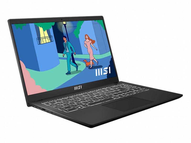 Laptop MSI Modern 15 B12M - 487VN (Core i7 1255U/ 16GB/ 512GB SSD/ Intel Iris Xe Graphics/ 15.6inch Full HD/ Windows 11 Home/ Black) - Hàng Chính Hãng - Bảo Hành 24 Tháng