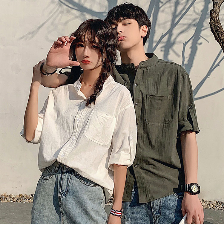 Áo sơ mi cổ tầu tay lỡ chất đũi unisex trẻ trung ArcticHunter, thời trang thương hiệu chính hãng