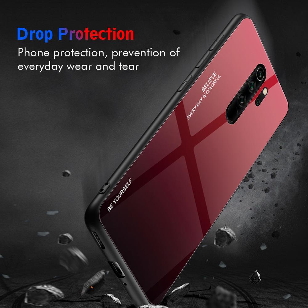 Ốp lưng dùng cho Xiaomi Redmi Note 8 Pro gương cứng 2 màu Gradient Ver 2 , viền TPU dẻo đen