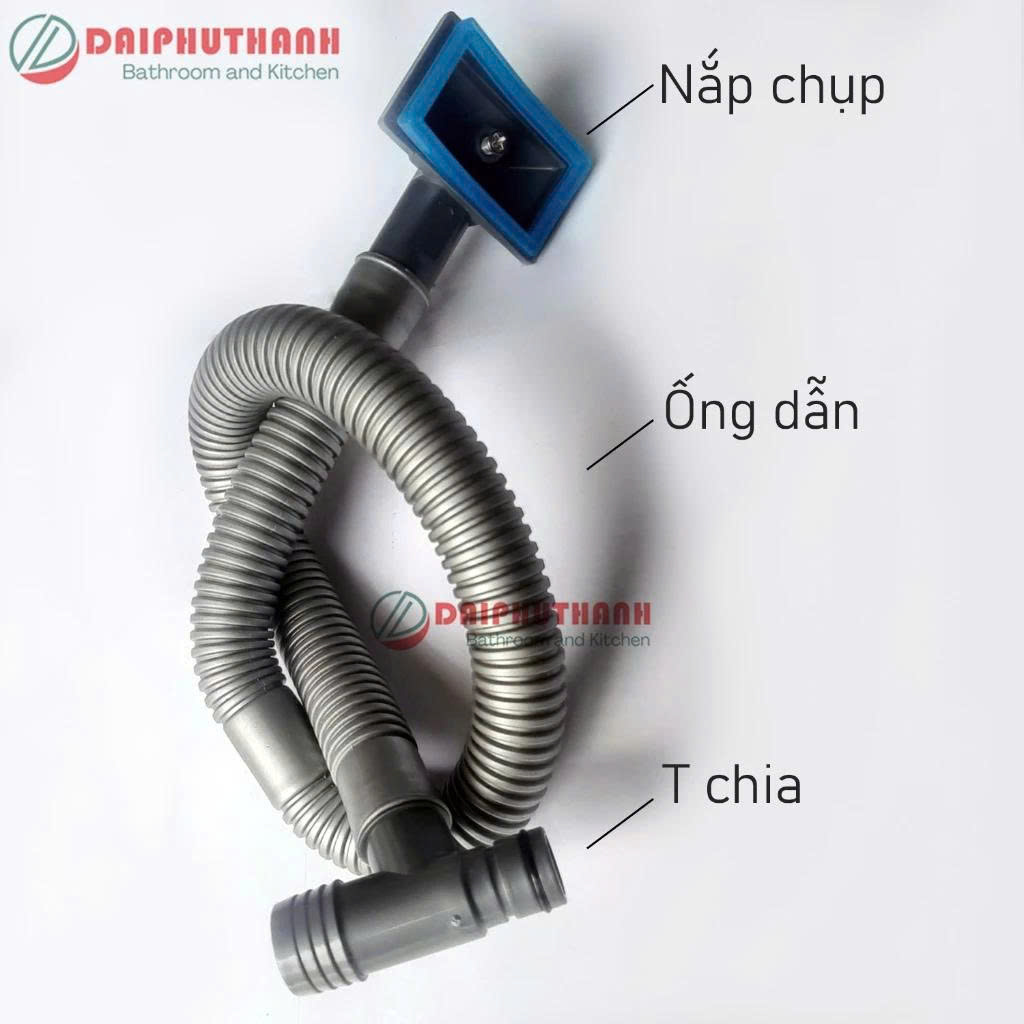 Phụ Kiện Xả Tràn Chống Tràn Thay Thế Xi Phông Chậu Rửa Chén - Đủ bộ chụp xả tràn, T chia, ống dẫn