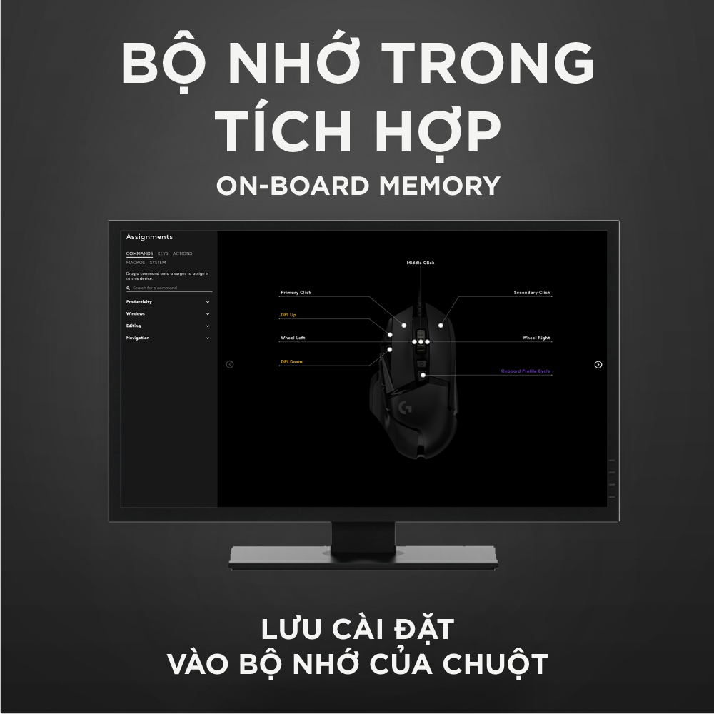 Chuột game hiệu suất cao Logitech G502 Hero - Cảm biến Hero 25k, RGB Lightsync, 11 nút lập trình, điều chỉnh trọng lượng, PC -Hàng Chính Hãng