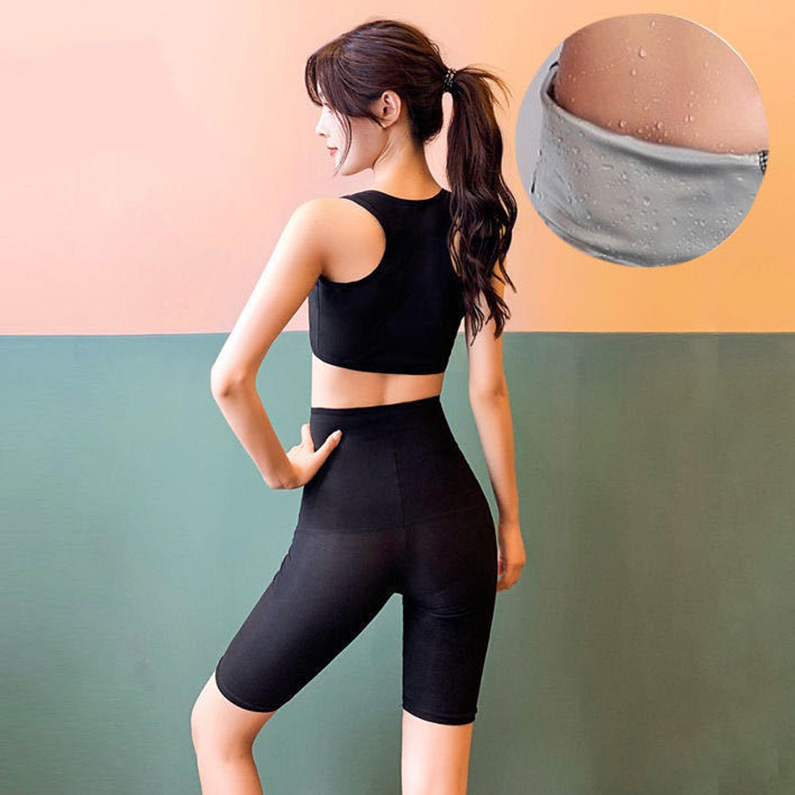 2xWomen Sauna Pants Slimming Loss Weight Sweat Crop Top Fat Burner Shorts XL