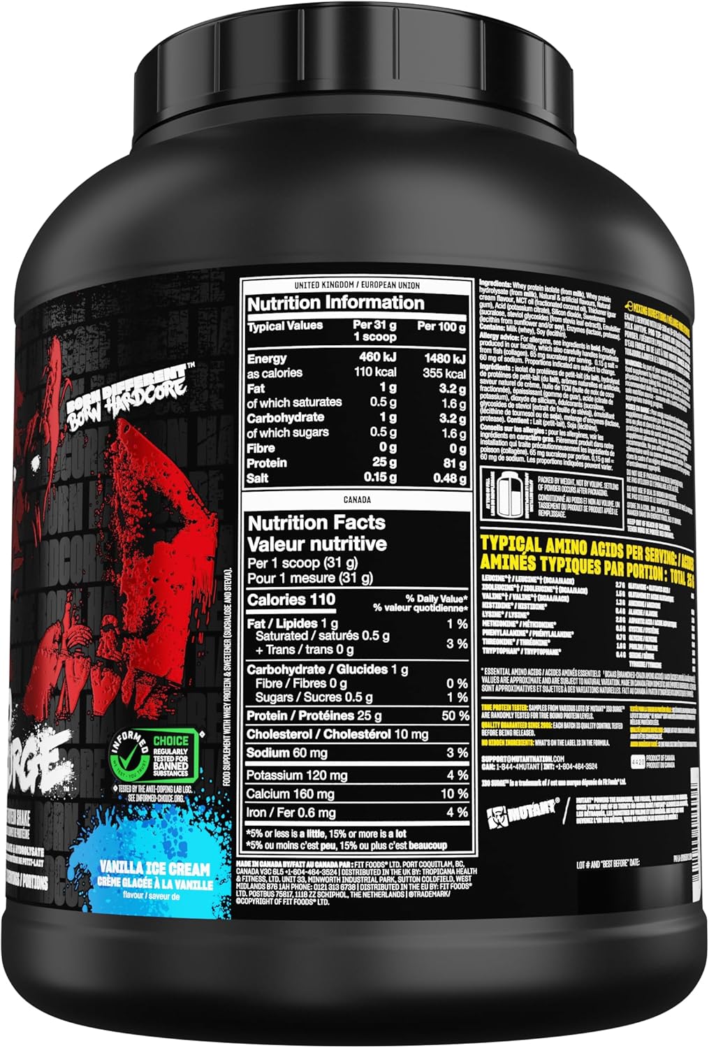 Mutant Iso Surge 5lbs (2.3kg), Whey Protein Sữa Tăng Cơ, Bổ Sung Đạm Phục Hồi và Phát Triển Cơ