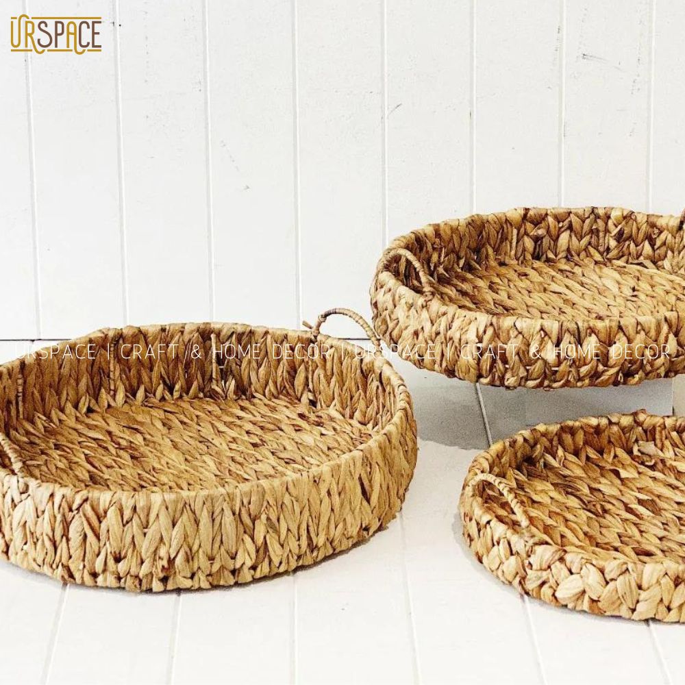 Khay tròn URSPACE đựng trái cây, bánh kẹo bằng lục bình thân thiện môi trường / ROUND HYACINTH TRAY
