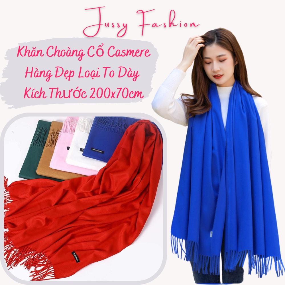 Khăn Quàng Cổ Nữ Jussy Fashion Chất Khăn Choàng Cổ Len Cashmere Dày Mịn Nhiều Màu Kích Thước 180x80cm