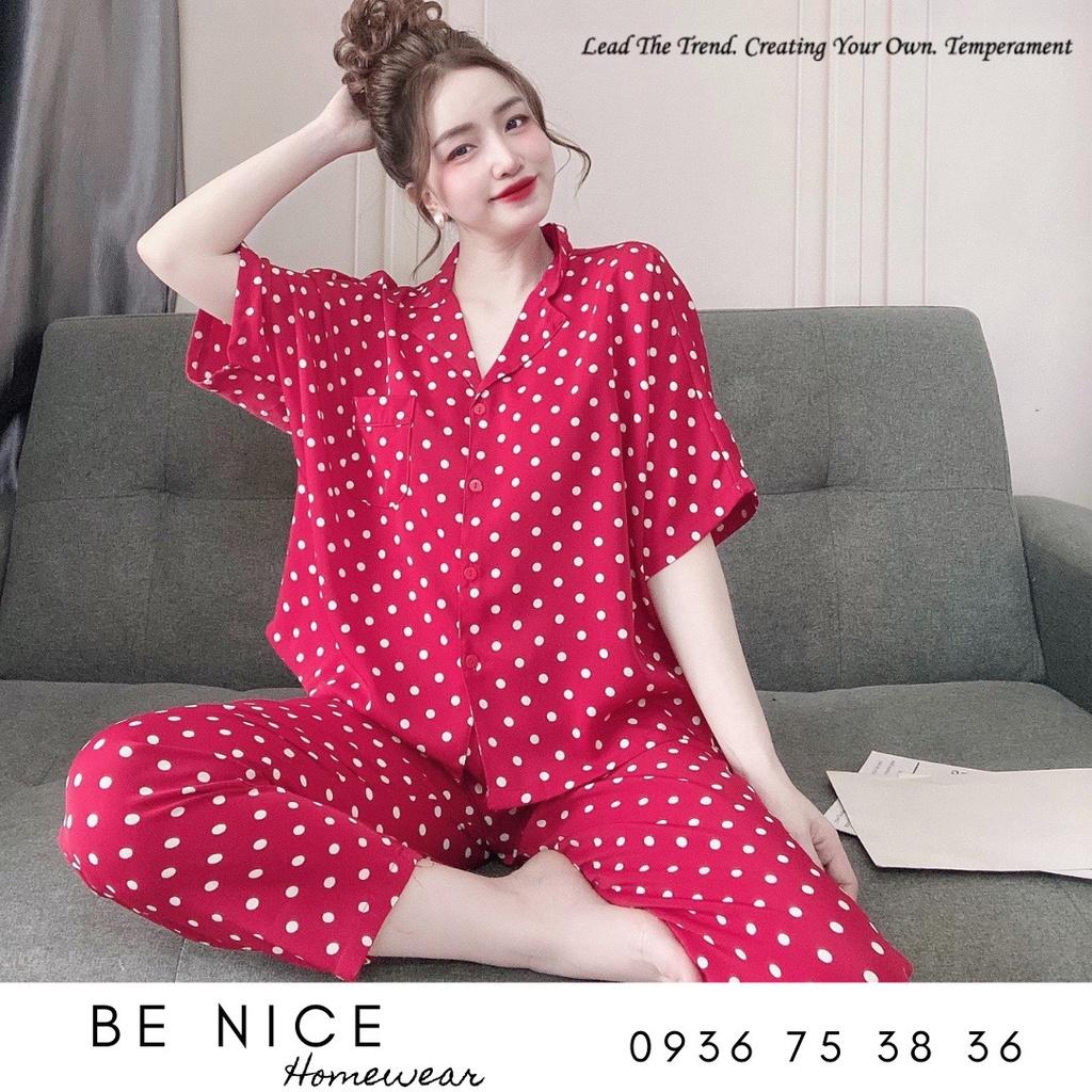 Set pijama tay cánh dơi form rộng nhiều họa tiết, Be Nice Homewear