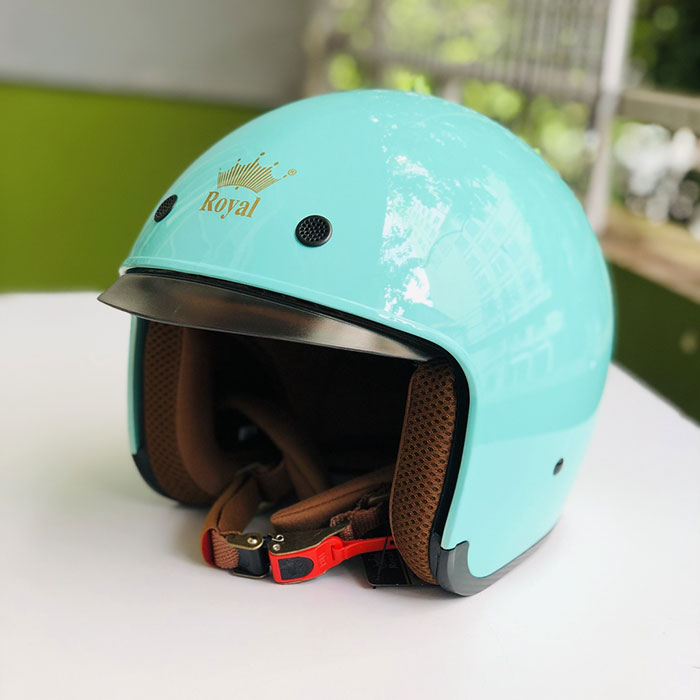 Mũ bảo hiểm 3/4 Royal M139 xanh ngọc bóng