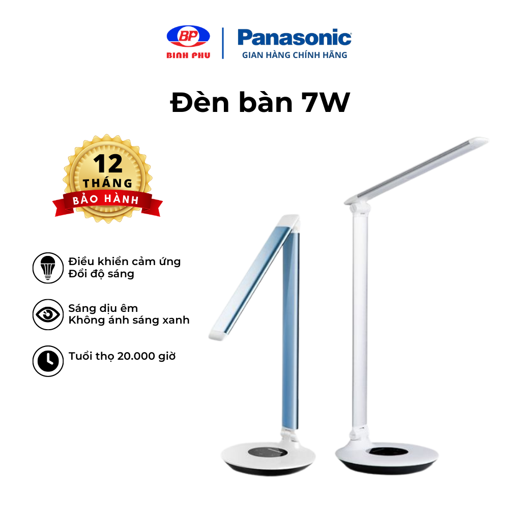 Đèn Bàn Panasonic Desk Stand 7W – Chip led RGO không ánh sáng xanh, tối ưu cường độ sáng cho mắt, chất liệu nhôm bền bỉ