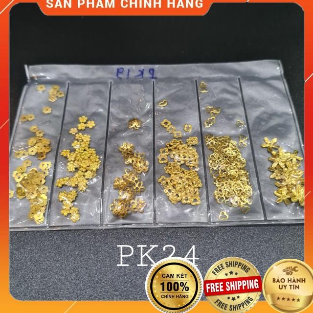Phụ kiện kim loại 3D màu vàng, bạc trang trí móng