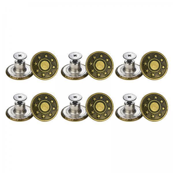 2x12x 17mm Jeans Buttons Repair Studs for Jean Pant Replace Copper Little Star