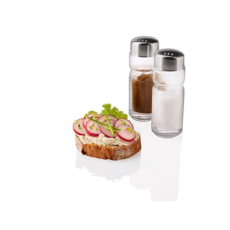 Set Lọ Thủy Tinh Đựng Gia Vị 4 Món ERNESTO, Lọ Đựng Gia Vị Có Nắp Bằng Thép Không Gỉ, Nhập Đức