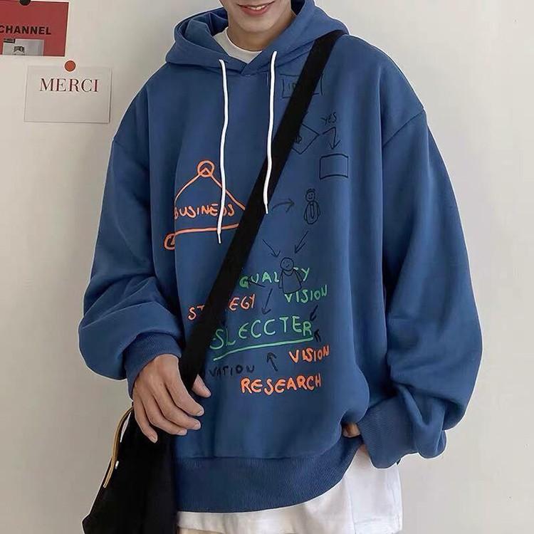 Áo nỉ MonsterX Hoodie nhiều chữ Bussiness form rộng