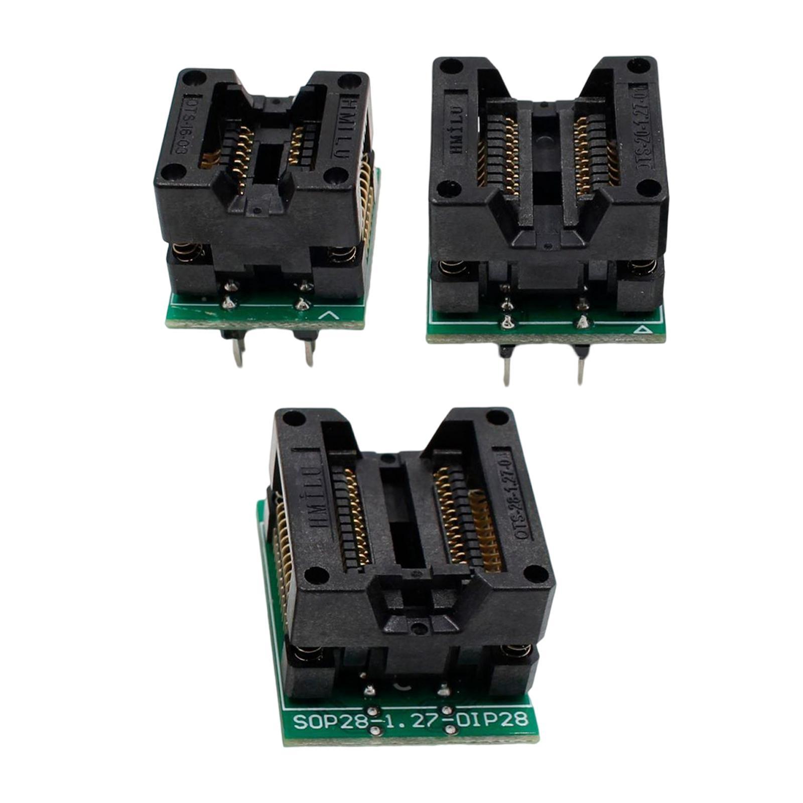 SOP16 & SOP20 & SOP24 SOP Test Sockets Ictest Accessories Converter Simple Installation Spare Parts Professional Durable Programmer 3 Pieces