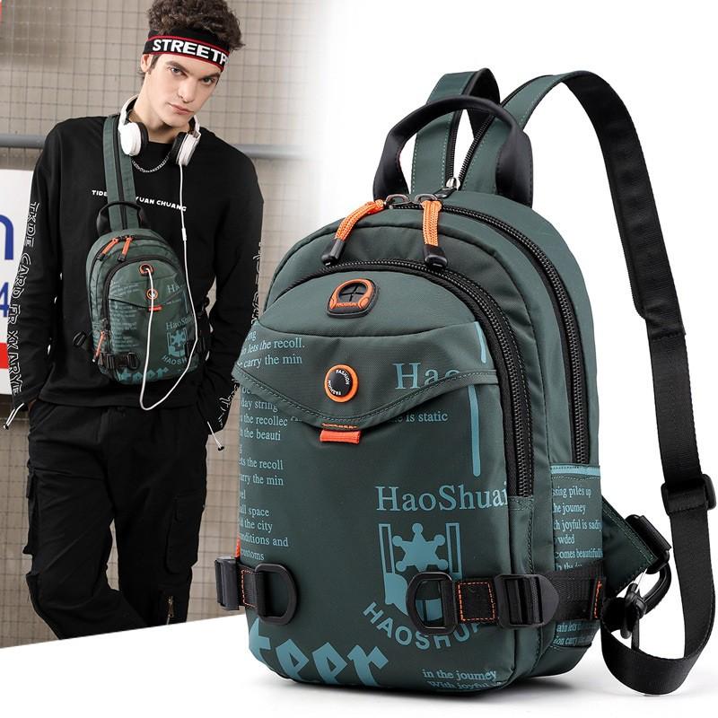 Balo nam chống nước cao cấp - Túi đeo chéo đa năng tiện lợi Haoshuai Bag phong cách trẻ trung, năng động  DRU - Hàng Chính Hãng