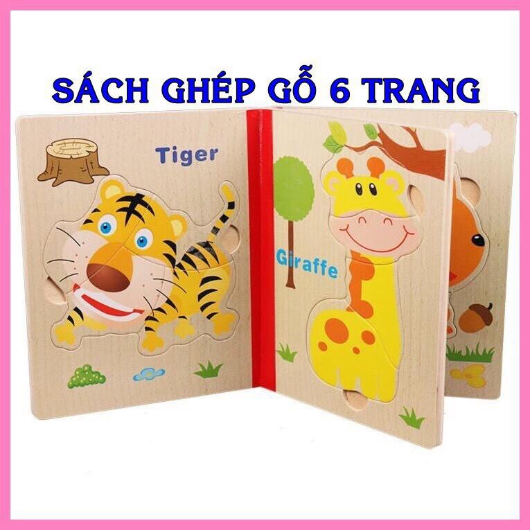 Đồ Chơi Gỗ-Sách Ghép Gỗ Nhiều Chủ Đề Cho Bé