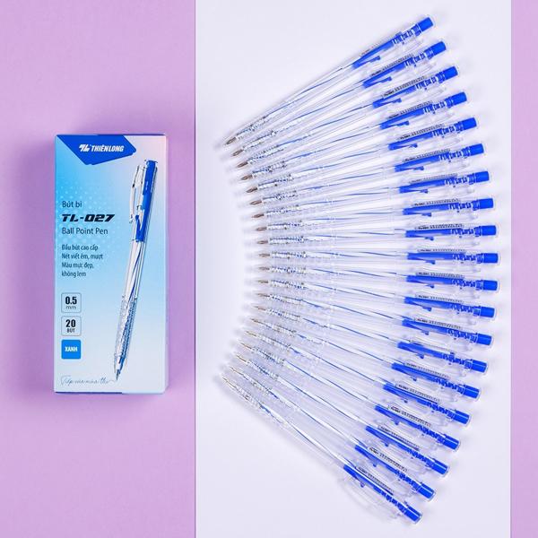 Combo 10 - 15 - 20 Bút Bi Thiên Long Tl - 027 - Mực Xanhđenđỏ - Xanh - Hộp 20 Chiếc