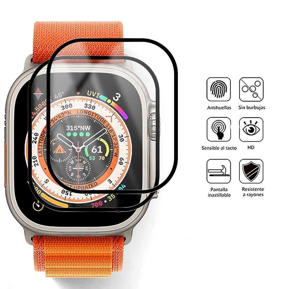 Miếng dán kính cường lực Full 3D cho Apple Watch Ultra 49mm Series 8 hiệu ANANK Protector Pro (Chống va đập, vát cạnh 2.5D, hạn chế vân tay) - hàng nhập khẩu