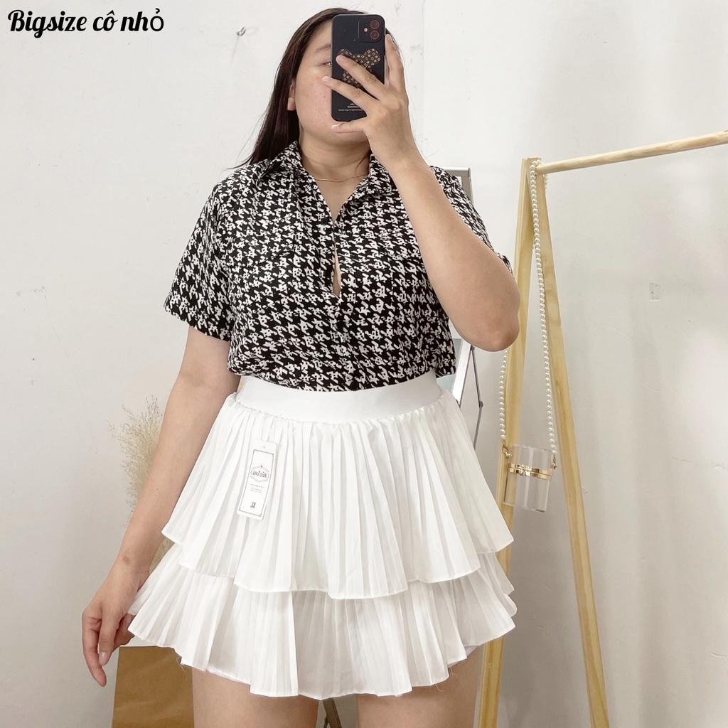 Áo sơ mi tay ngắn bigsize nữ có họa tiết zíc zắc chất lụa SMHT ZZ - Màu nâu