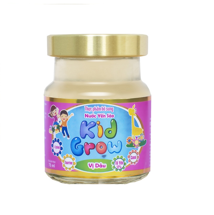 Nước yến sào 12% TỔ YẾN KIDGROW hương Dâu Khánh Hòa Nutrition - 3 Lọ x 70ml