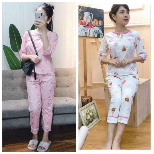 Đồ bộ mặc nhà, sau sinh 2khuy ảnh thật